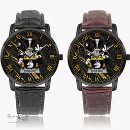 Irish Boulger or O Bolger Irish Coat of Arms Irish Watch Instafamous Quartz Leather Strap