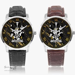 Irish Doolan or O Doolan Irish Coat of Arms Irish Watch Instafamous Quartz Leather Strap