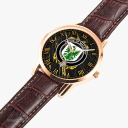 Irish House of MACENIRY Irish Coat of Arms Irish Watch Instafamous Quartz Leather Strap