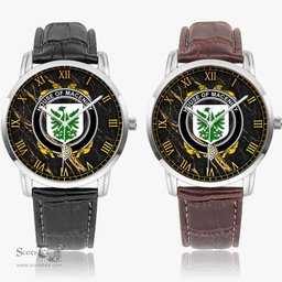 Irish House of MACENIRY Irish Coat of Arms Irish Watch Instafamous Quartz Leather Strap