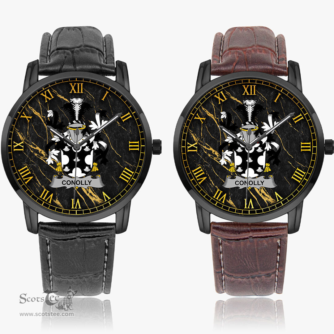Irish Conolly or O Conolly Irish Coat of Arms Irish Watch Instafamous Quartz Leather Strap