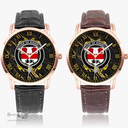 Irish House of KINSELLA Irish Coat of Arms Irish Watch Instafamous Quartz Leather Strap