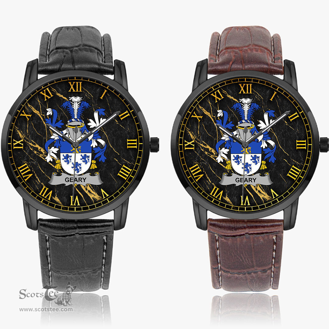Irish Geary or O Geary Irish Coat of Arms Irish Watch Instafamous Quartz Leather Strap