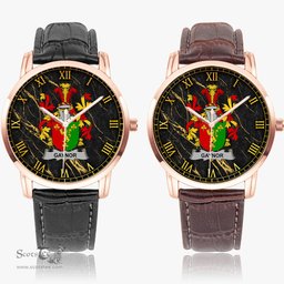 Irish Gaynor or McGaynor Irish Coat of Arms Irish Watch Instafamous Quartz Leather Strap