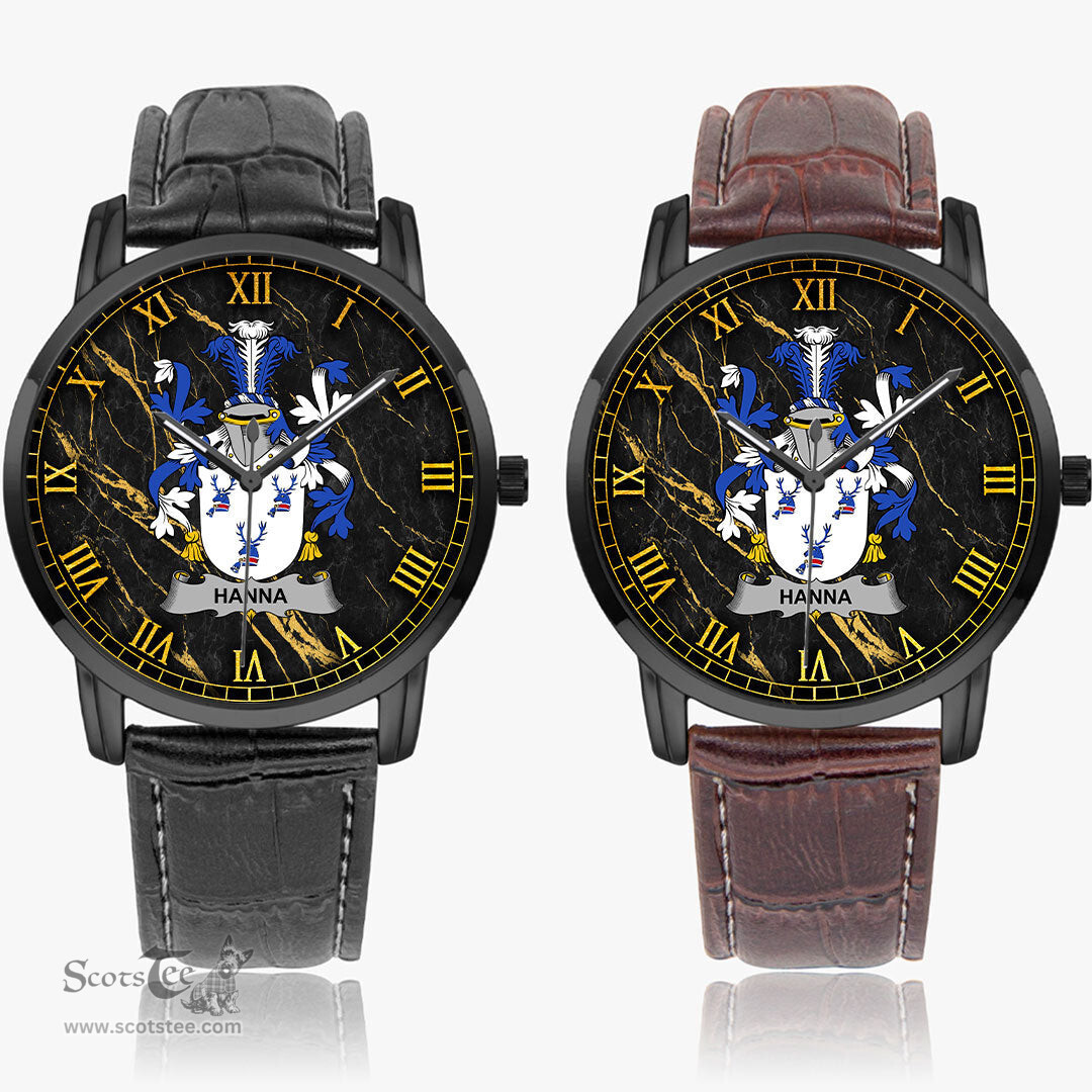 Irish Hanna or O Hanna Irish Coat of Arms Irish Watch Instafamous Quartz Leather Strap