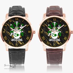Irish Droney or O Droney Irish Coat of Arms Irish Watch Instafamous Quartz Leather Strap