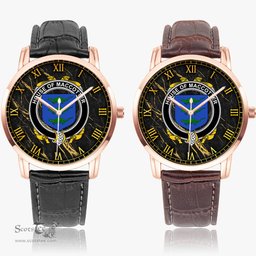 Irish House of MACCOTTER Irish Coat of Arms Irish Watch Instafamous Quartz Leather Strap