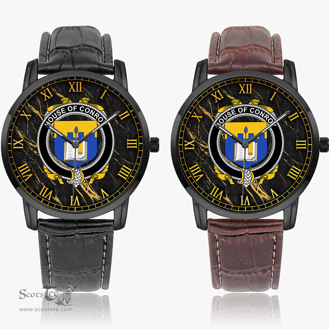 Irish House of CONROY O MULCONRY Irish Coat of Arms Irish Watch Instafamous Quartz Leather Strap