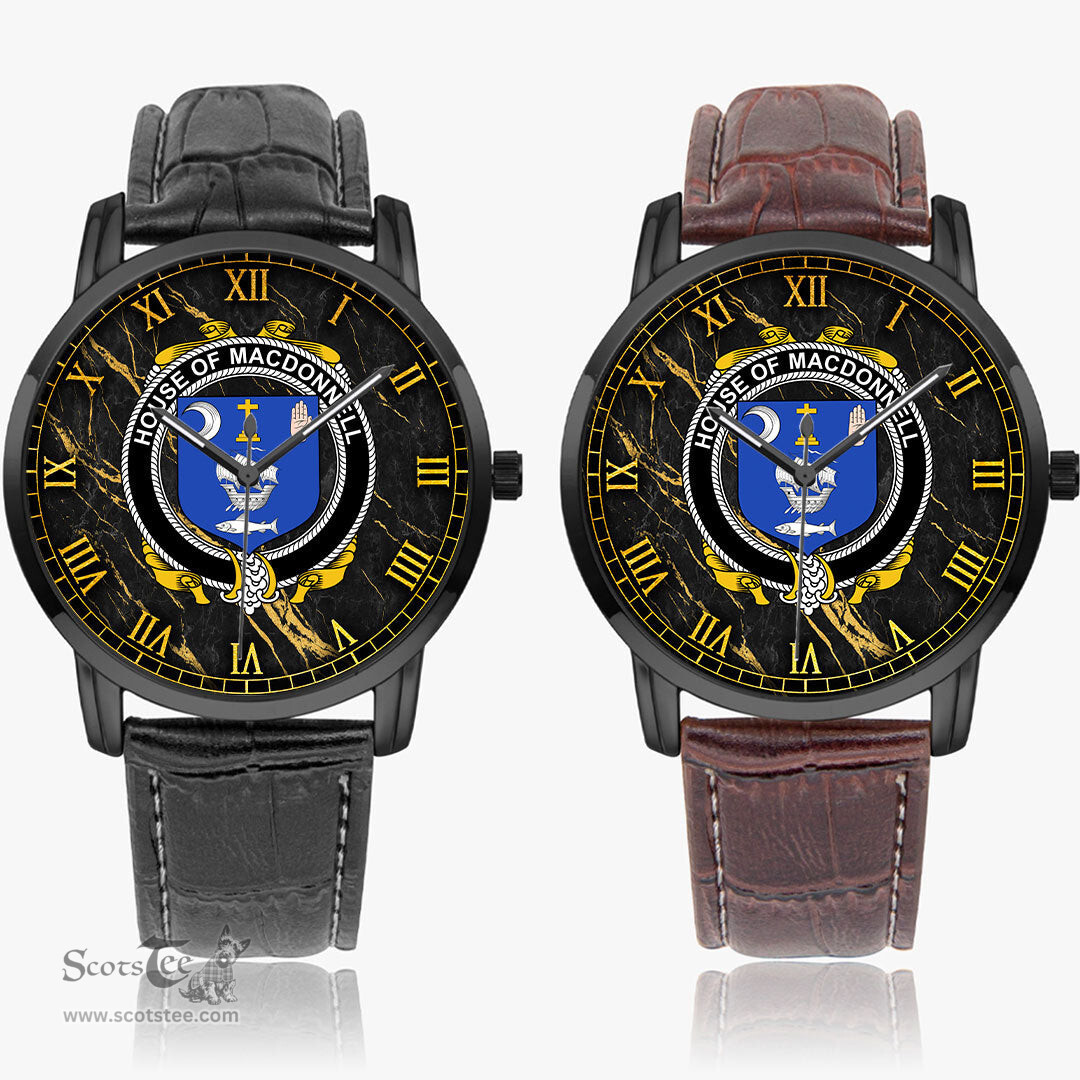 Irish House of MACDONNELL Clare and Connacht Irish Coat of Arms Irish Watch Instafamous Quartz Leather Strap