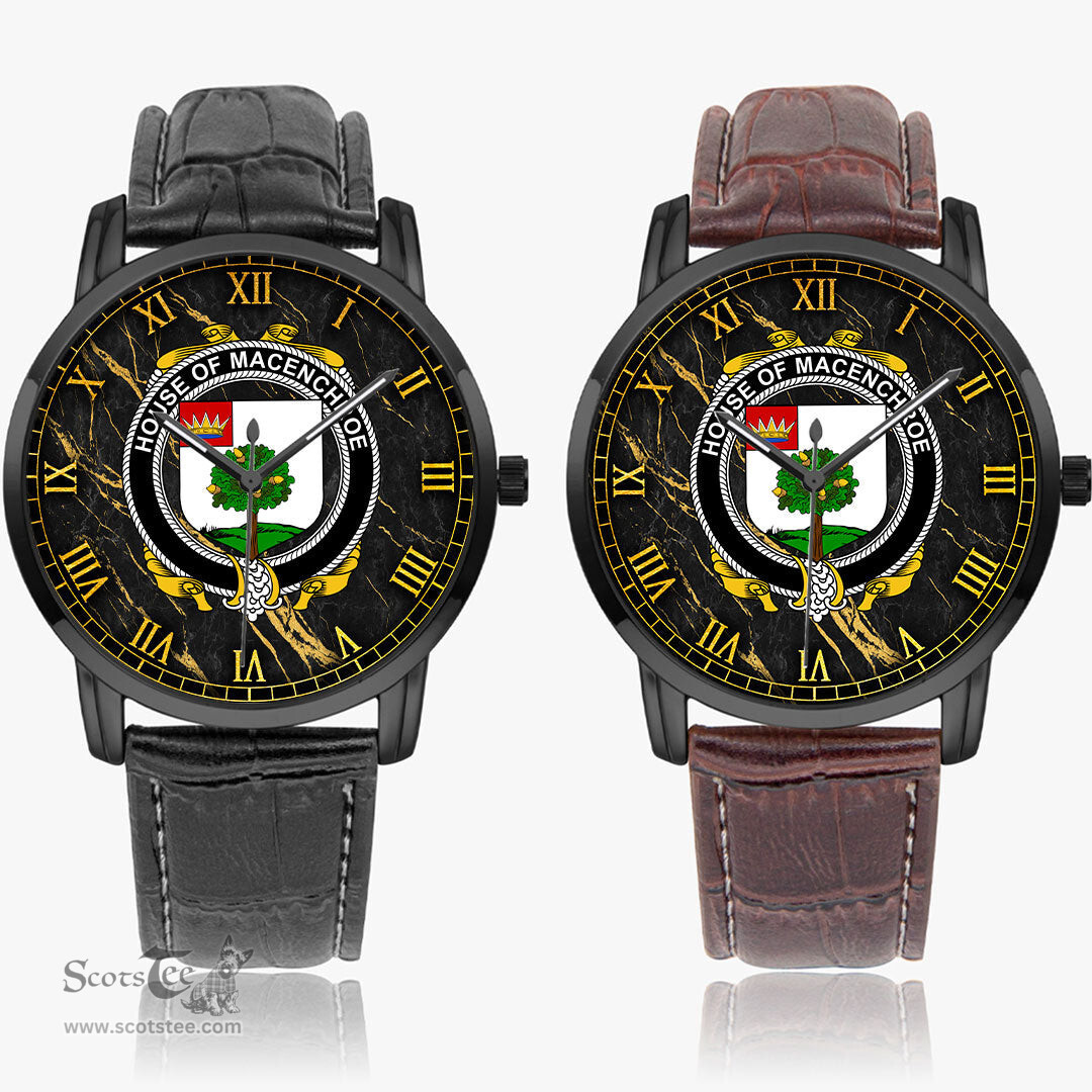 Irish House of MACENCHROE Irish Coat of Arms Irish Watch Instafamous Quartz Leather Strap
