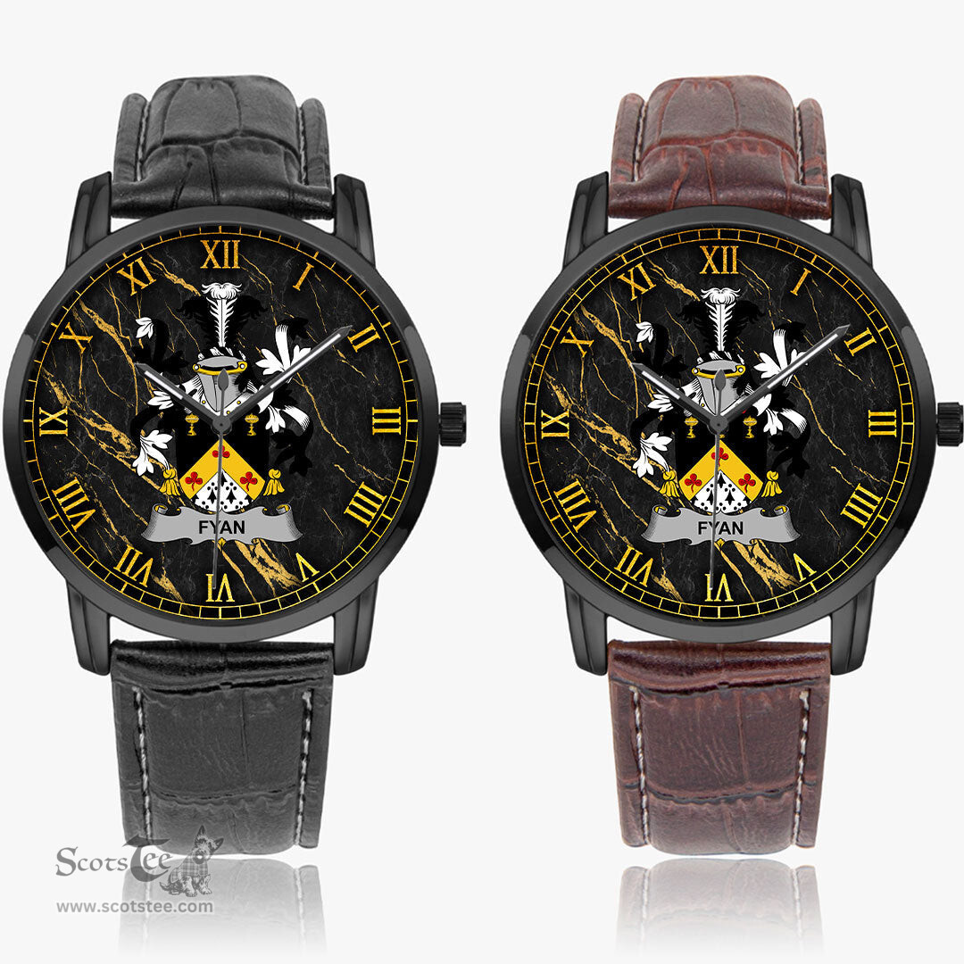 Irish Fyan or Faghan Irish Coat of Arms Irish Watch Instafamous Quartz Leather Strap
