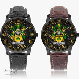 Irish Grehan or O Greaghan Irish Coat of Arms Irish Watch Instafamous Quartz Leather Strap