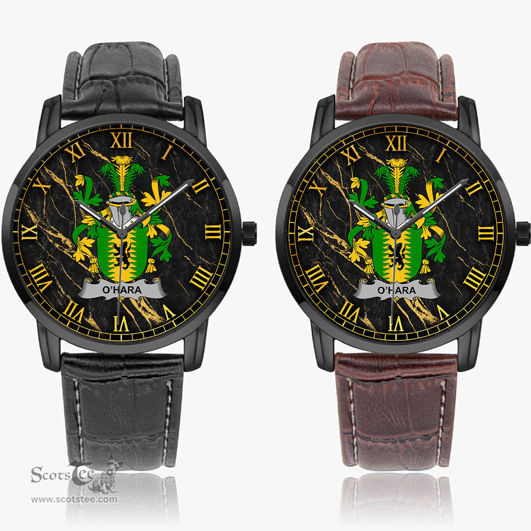 Irish Hara or O Hara Irish Coat of Arms Irish Watch Instafamous Quartz Leather Strap