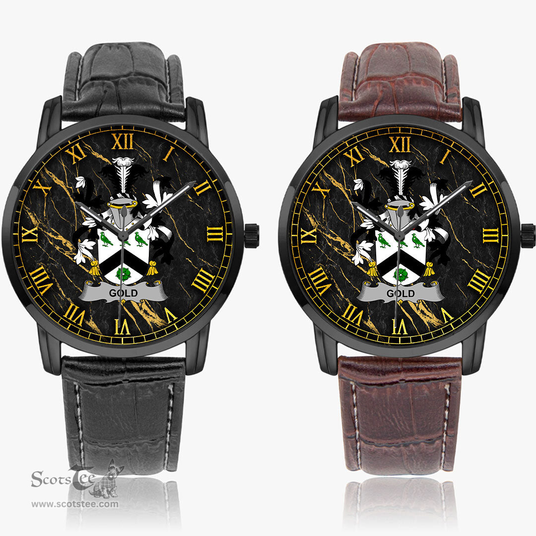 Irish Gold Irish Coat of Arms Irish Watch Instafamous Quartz Leather Strap