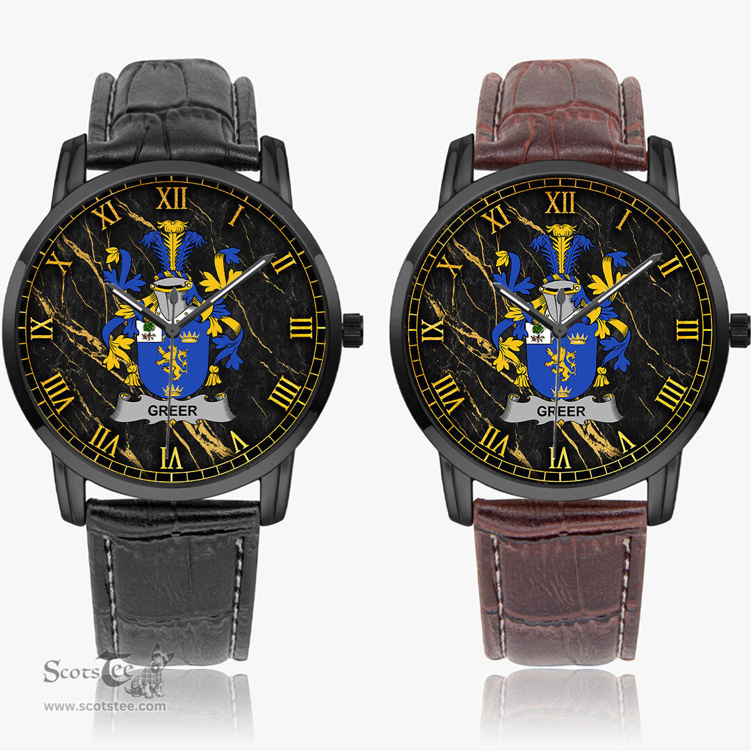 Irish Greer Irish Coat of Arms Irish Watch Instafamous Quartz Leather Strap