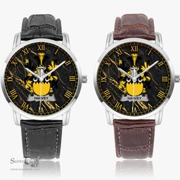 Irish Harvey or Hervey Irish Coat of Arms Irish Watch Instafamous Quartz Leather Strap