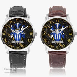 Irish Gahan or McGahan Irish Coat of Arms Irish Watch Instafamous Quartz Leather Strap