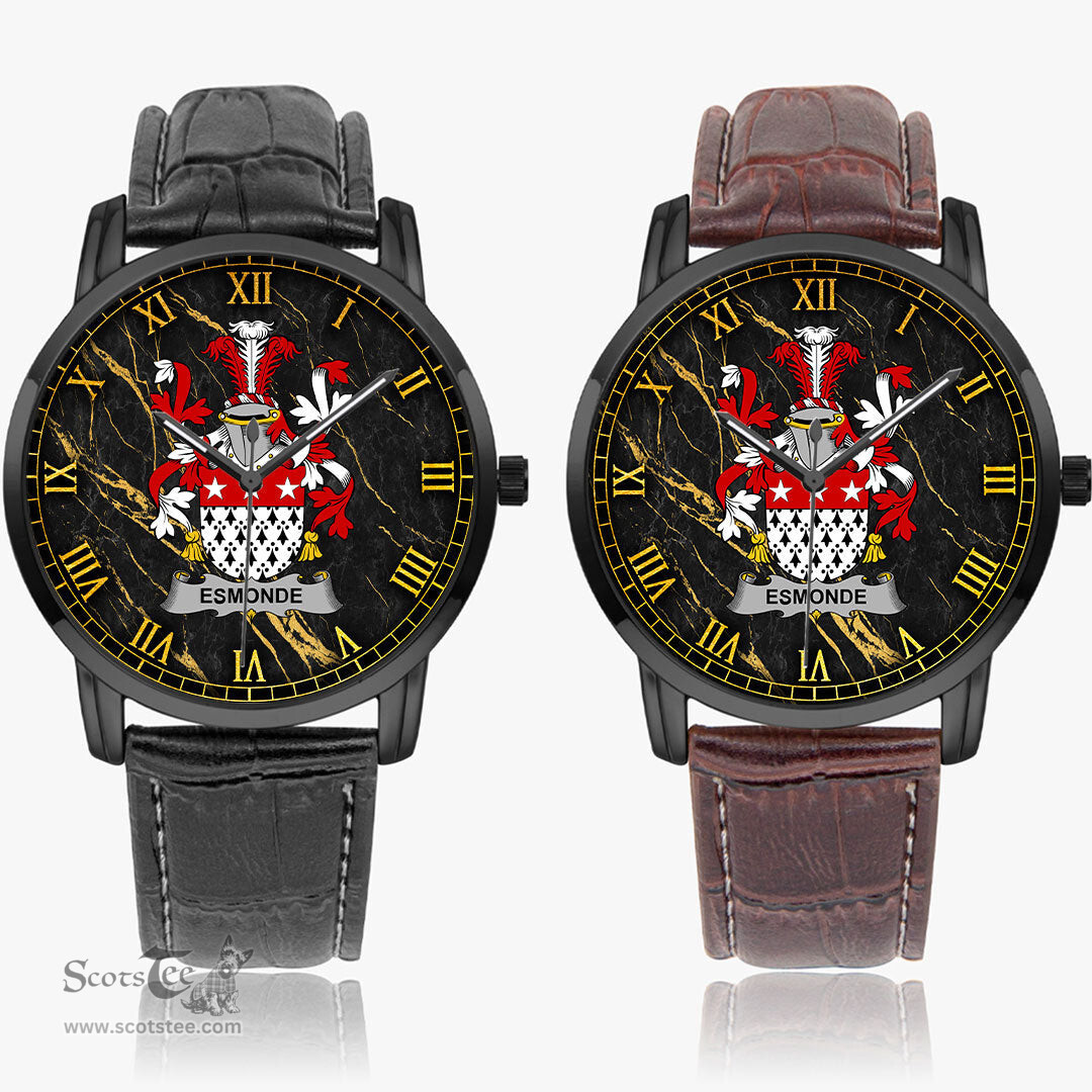 Irish Esmonde Irish Coat of Arms Irish Watch Instafamous Quartz Leather Strap