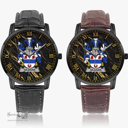 Irish Gilligan or McGilligan Irish Coat of Arms Irish Watch Instafamous Quartz Leather Strap