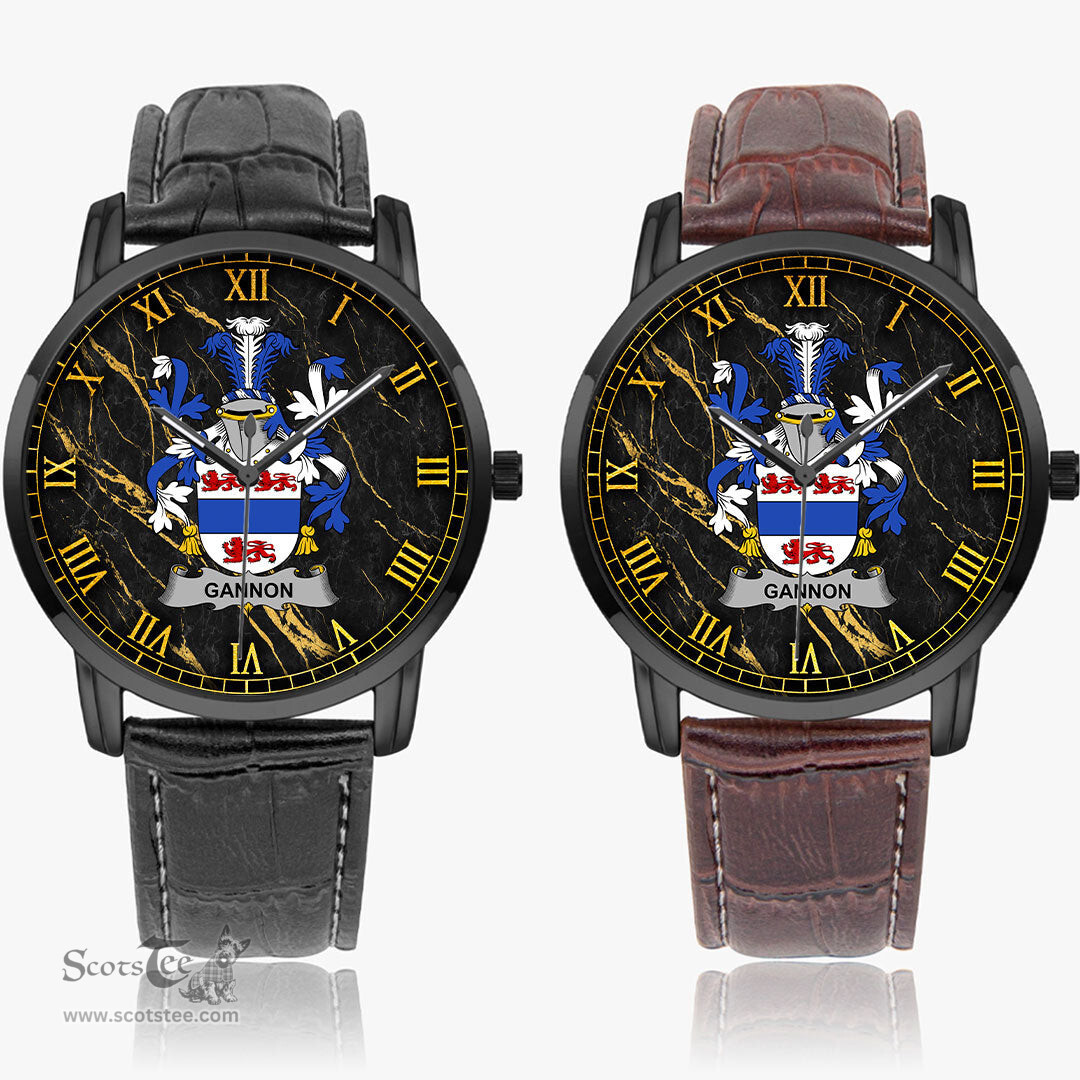 Irish Gannon or McGannon Irish Coat of Arms Irish Watch Instafamous Quartz Leather Strap