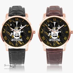 Irish Driscoll or O Driscoll Irish Coat of Arms Irish Watch Instafamous Quartz Leather Strap