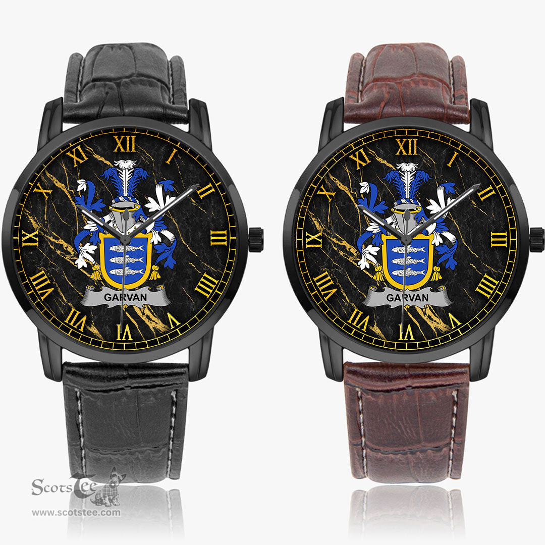 Irish Garvan or O Garvan Irish Coat of Arms Irish Watch Instafamous Quartz Leather Strap