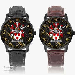 Irish Fitz Simons Irish Coat of Arms Irish Watch Instafamous Quartz Leather Strap