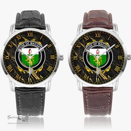 Irish House of MACGENIS Irish Coat of Arms Irish Watch Instafamous Quartz Leather Strap
