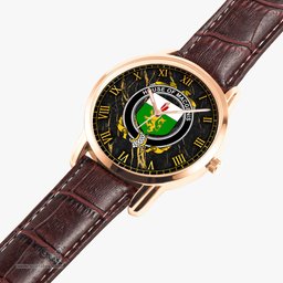 Irish House of MACGENIS Irish Coat of Arms Irish Watch Instafamous Quartz Leather Strap