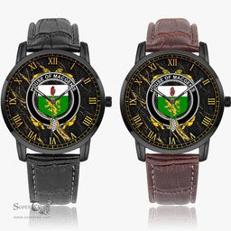 Irish House of MACGENIS Irish Coat of Arms Irish Watch Instafamous Quartz Leather Strap