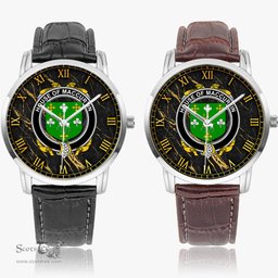 Irish House of MACCURTIN Irish Coat of Arms Irish Watch Instafamous Quartz Leather Strap