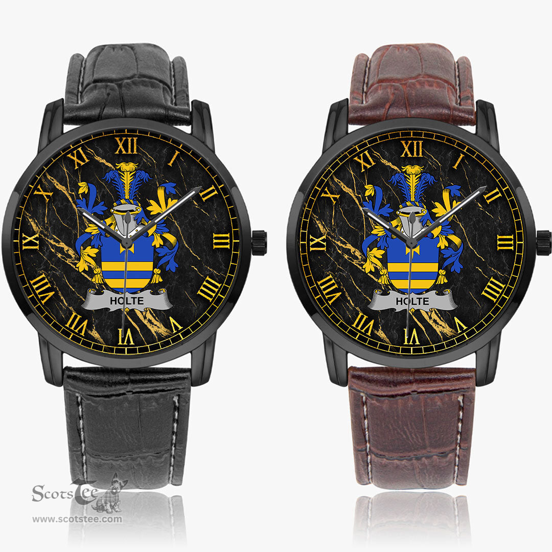 Irish Holte or Holt Irish Coat of Arms Irish Watch Instafamous Quartz Leather Strap