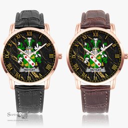 Irish Heatley Irish Coat of Arms Irish Watch Instafamous Quartz Leather Strap