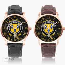 Irish House of MACCOSTELLO Irish Coat of Arms Irish Watch Instafamous Quartz Leather Strap