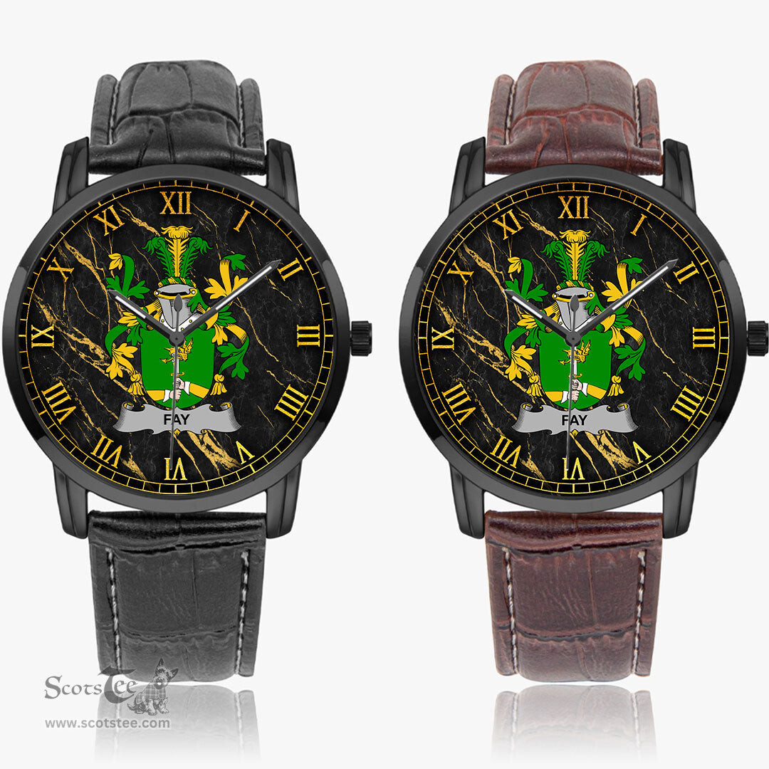 Irish Fay or O Fee Irish Coat of Arms Irish Watch Instafamous Quartz Leather Strap