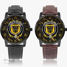 Irish House of BROWNE Irish Coat of Arms Irish Watch Instafamous Quartz Leather Strap