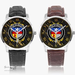 Irish House of MACEVOY Irish Coat of Arms Irish Watch Instafamous Quartz Leather Strap