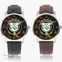 Irish House of MACGARRY Irish Coat of Arms Irish Watch Instafamous Quartz Leather Strap