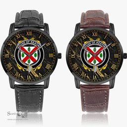 Irish House of KEATING Irish Coat of Arms Irish Watch Instafamous Quartz Leather Strap