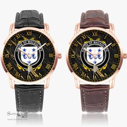 Irish House of MACAULIFFE Irish Coat of Arms Irish Watch Instafamous Quartz Leather Strap