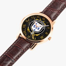 Irish House of MACAULIFFE Irish Coat of Arms Irish Watch Instafamous Quartz Leather Strap
