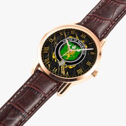 Irish House of MACMANUS Irish Coat of Arms Irish Watch Instafamous Quartz Leather Strap