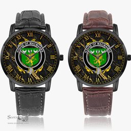 Irish House of MACMANUS Irish Coat of Arms Irish Watch Instafamous Quartz Leather Strap