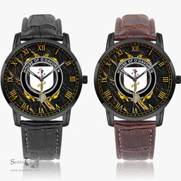 Irish House of O DAVOREN Irish Coat of Arms Irish Watch Instafamous Quartz Leather Strap