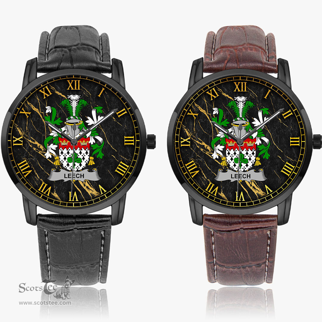 Irish Leech Irish Coat of Arms Irish Watch Instafamous Quartz Leather Strap