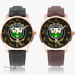 Irish House of O CONNELL Irish Coat of Arms Irish Watch Instafamous Quartz Leather Strap
