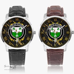 Irish House of O CONNELL Irish Coat of Arms Irish Watch Instafamous Quartz Leather Strap