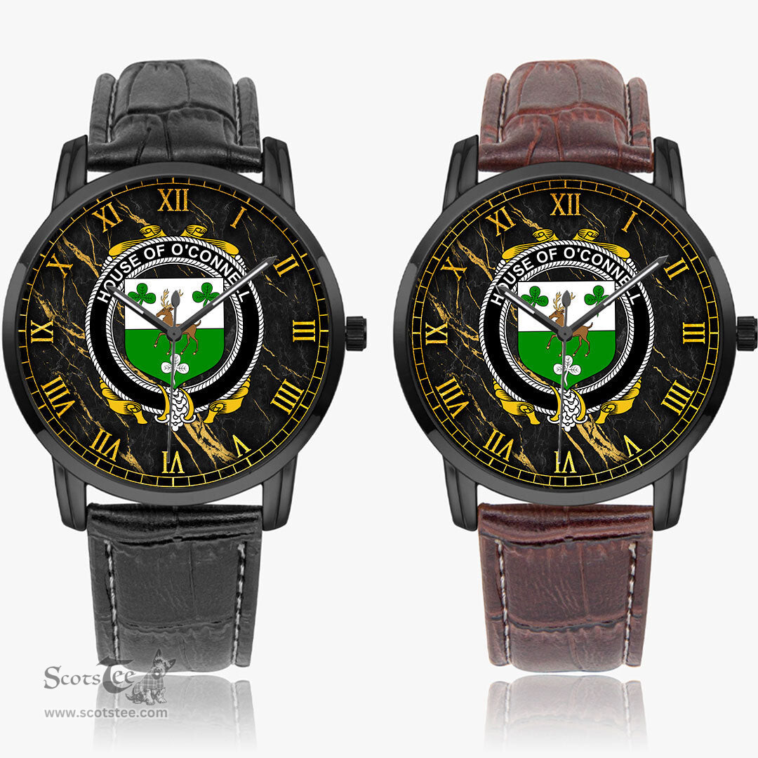 Irish House of O CONNELL Irish Coat of Arms Irish Watch Instafamous Quartz Leather Strap