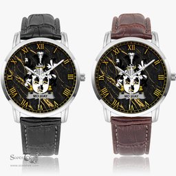 Irish McQuay or MacQuay Irish Coat of Arms Irish Watch Instafamous Quartz Leather Strap