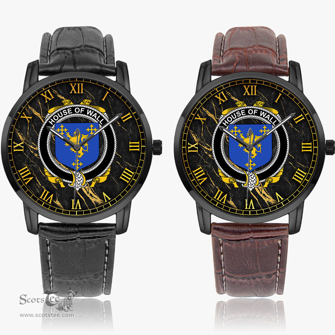 Irish House of WALL Irish Coat of Arms Irish Watch Instafamous Quartz Leather Strap